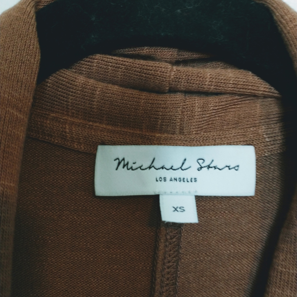 Michael Stars brown long duster cardigan with long sleeves size xs, light weight - Picture 5 of 5